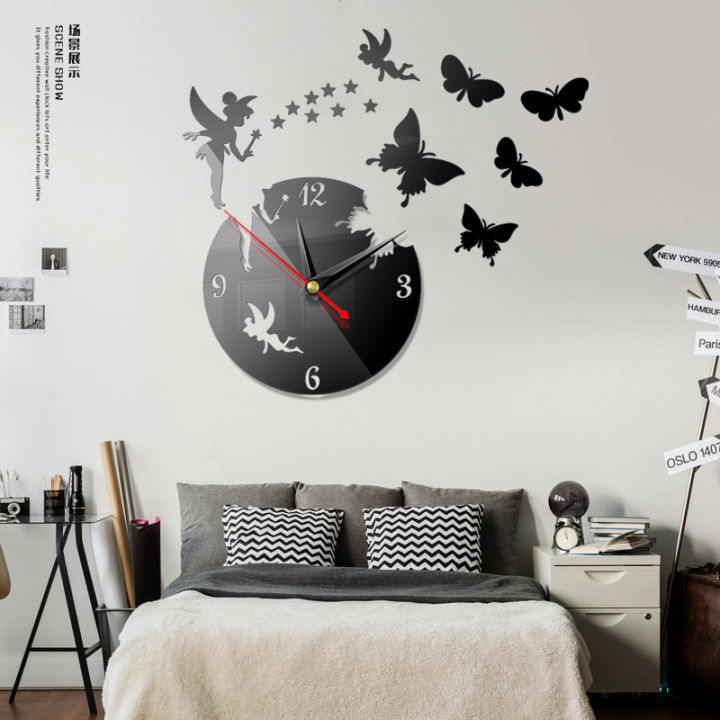 3d-wall-clock-diy-wall-clock-acrylic-clock-3d-wall-clock-butterfly-design-clock-mute-wall-clock-stereo-wall-clock-living-room-wall-decoration-bedroom-wall-decoration-mirror-sticker-clock-creative-cloc