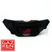 32x6x20cm Black Cordura ROG Pattern Sling Bag for Women