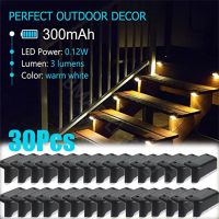 ◕☢ Warm White LED Solar Step Lamp Path Stair Outdoor Garden Lights Waterproof Balcony Light Decoration for Patio Stair Fence Light