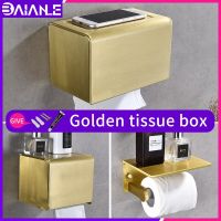 Bathroom Toilet Paper Holder Wall Self Adhesive Toilet Paper Holder Waterproof Extended Tissue Box Gold Toilet Roll Holder