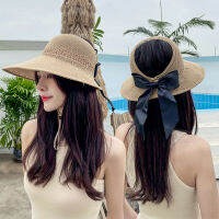 Beach Straw Hats Foldable For Women Sun Hat Knit Spring Summer Wide Brim