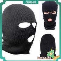 OKDEALS Fashion Cover Camping Beanie Black Knit Hat Face Shield Cap 3 Hole Ski