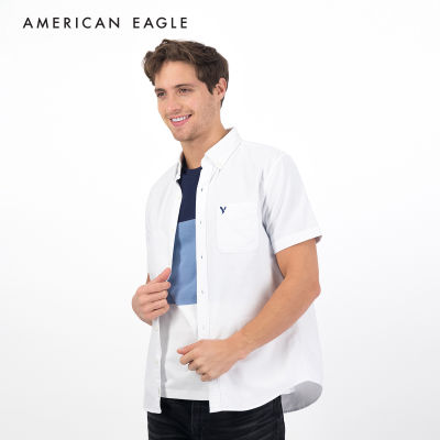 American Eagle Oxford Short-Sleeve Button-Up Shirt เสื้อเชิ้ต ผู้ชาย แขนสั้น (NMSH 015-2105-100)
