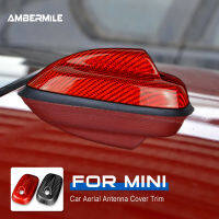 สีดำ สีแดงคาร์บอนไฟเบอร์สำหรับ Mini Cooper F55 F56อุปกรณ์เสริมหลังคารถ Shark Fin เสาอากาศสัญญาณเสาอากาศสำหรับ Mini F55 F56ฝาครอบ Trim