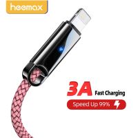 HEEMAX 3A USB Cable For iPhone 13 12 11 Pro Max XS Max Xr X 8 7 6 Plus LED Lighting Fast Charge Wire Usb Charging Cord For iPad