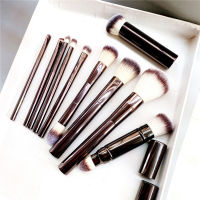 Hourglass Makeup Brushes Set - 10-pcs Powder Blush Eyeshadow Crease Concealer eyeLiner Smudger Metal Handle Brushes