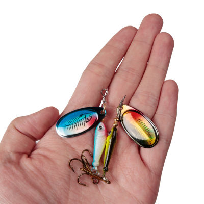 2021Metal Spinner bait 9g 7cm Bass Pike Bass Rotating Spoon Bait Fishing Lure Iscas Artificial Hard Bait Fishing Tackle