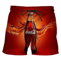 Coca Cola cute pattern mens shorts 3D printing casual stretch drawstring sweatpants summer fashion