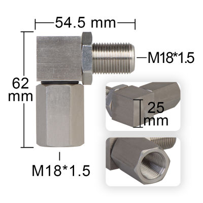 Universal O2 Oxygen Sensor Extender 90องศา02 Bung Extension Catalytic Converter O2 Oxygen Sensor Spacer