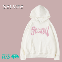 SELVZE เสื้อกันหนาวมีฮู้ดสำหรับผู้หญิงเสื้อกันหนาวมีฮู้ดขนาดใหญ่ลายตัวอักษรฤดูใบไม้ร่วง