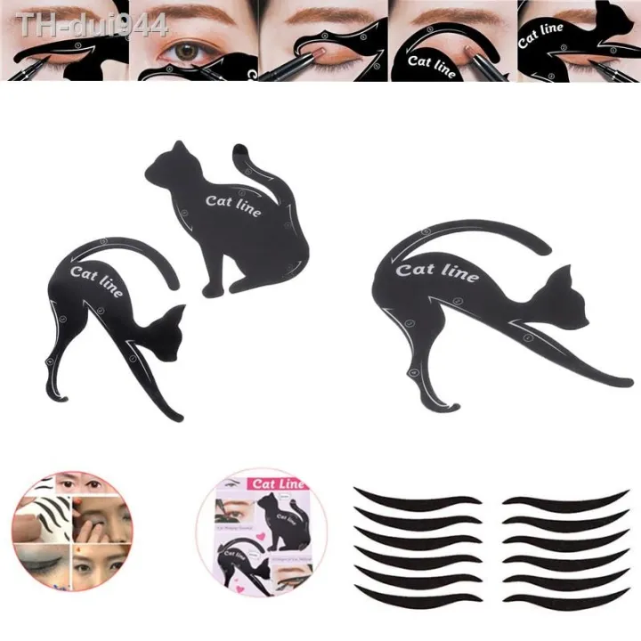 eyebrow-stencils-cat-eyeliner-model-stencil-kit-guide-template-maquiagem-double-wing-eye-shadow-frame-card