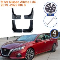 แผ่นบังโคลนหน้าสำหรับ Nissan Altima L34 2019 2020 2021แผ่นกันกระเซ็น6แผ่นบังโคลนรถอุปกรณ์ตกแต่งรถยนต์