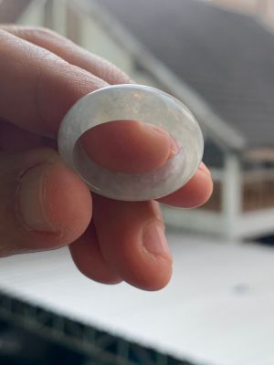 แหวนหยกสีขาว หยกแท้ 100% ไม่ผ่านการปรับปรุงคุณภาพ (Natural Untreated White Jadeite Ring Type A)