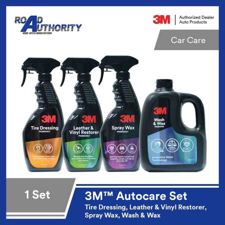 3m Autocare Set Tire Dressing, Spray Wax, Wash And Leather Vinyl