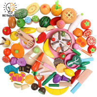 Hot Sale Simulation Kitchen Toys Magnetic Wooden Fruit Vegetable Cutting Pretend Play Toys For Kids Birthday Gifts