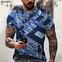 Circuit Board Electronic Chip T Shirt Unisex Summer Casual Cool Short Sleeve Men Women Harajuku Streetwear Oversized T-Shirt 5XL