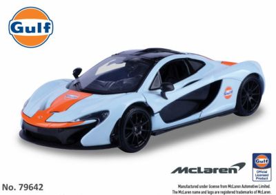 โมเดลรถแข่ง NO.79642 MOTOR-MAX- MCLAREN P1 GULF OIL สีฟ้า - ส้ม  อัตราส่วน 1:24  จำลองเหมือนจริง ผลิตจากโลหะผสม Diecast Model ประตูรถเปิดซ้ายขวาได้
