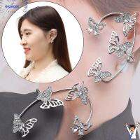 FWQWQER ของขวัญแฟชั่น เครื่องประดับ ไม่เจาะ Ear Wrap Rhinestones Ear Cuff ต่างหู Tragus ไม่เจาะ