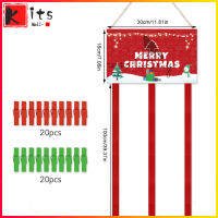 [Kitsmall] ที่เสียบการ์ดคริสต์มาสรู้สึกว่าผู้ถือภาพแขวนผนังที่มี40ภาพคลิปกรอบรูปภาพตัดปะตกแต่งการ์ดคริสต์มาสงานฝีมือรูปถ่าย