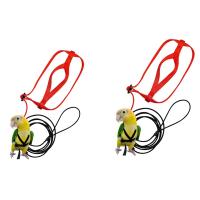 2 Pcs Pet Bird Harness and Leash,Adjustable Parrot Bird Harness Leash Pet Anti-Bite Leash-S &amp; M