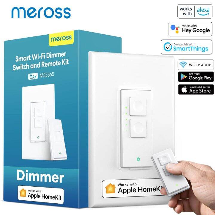 meross Smart Dimmer Switch with Remote WiFi Single Pole Light Switches