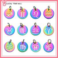 LUCKY HAIRACC 12 Pcs เหล็กไร้สนิม กลุ่มดาว12กลุ่ม 12mm ครับ สีรุ้งรุ้ง เครื่องรางที่มีเสน่ห์ ต่างหูรูปดอกไม้ กลุ่มดาวสายรุ้ง งานฝีมือดีไอวาย