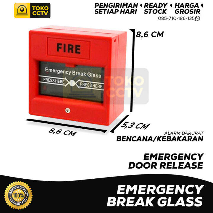 EMERGENCY BREAK GLASS FIRE ALARM SWITCH TOMBOL DARURAT KEBAKARAN