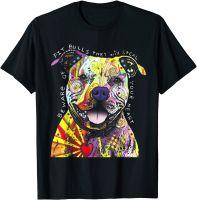 Colorful Pit-Bull Terrier Dog Love-R Dad Mom, Funny T-Shirt Casual for Men Cotton T Shirt Comfortable New Design Large Size XS-4XL-5XL-6XL แฟชั่นแขนสั้นผ้าฝ้าย