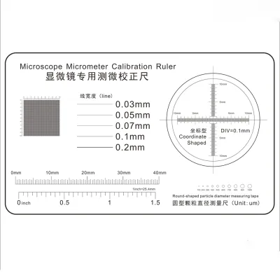 Microscope micrometer correction ruler Optical microscope correction sheet Precision instrument detection film calibration plate