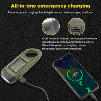 1/2pcs Solar Powered Flashlight USB Charging Hand-cranked Dynamo Flashlight Survival Gear Emergency Flashlight Clip for Mountaineering