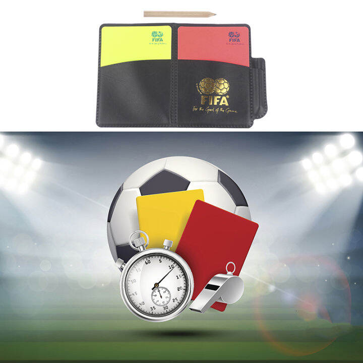 Sport Football Soccer Referee Wallet Notebook with Red Card And Yellow