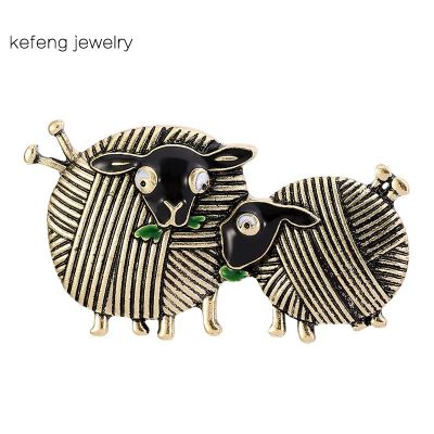 New Fashion Vintage Ball Of Yarn Sheep Brooch Badge Animal Pins Enamel Jewelry for Women Brooch Shirt Coat Daily Party Gift