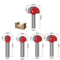 เครื่องมือสำหรับตัดงานไม้แกนกล่องสี่เหลี่ยมคาร์ไบด์เจาะไม้ CNC สำหรับตัดชุดกัดเราเตอร์ก้านลูกปัดกลมจมูกขนาด8มม. 5ชิ้น