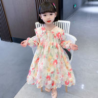 Girls Dress Floral Pattern Dress For Girl Casual Style Dress For Kids Spring Autumn Costume For Girls