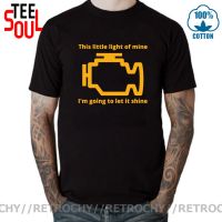 Check Engine Let It Shine Mechanic Mens T Shirt Car Fix Engineer Vintage Tees Short Sleeve T-Shirts Cotton Printed Tops Clothes XS-4XL-5XL-6XL