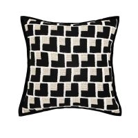 Black Whtie Embroidery Cushion Cover Geometric Home Decoration Pillow Cover 45x45cm Living Room Sofa PillowCase Pillow Sham