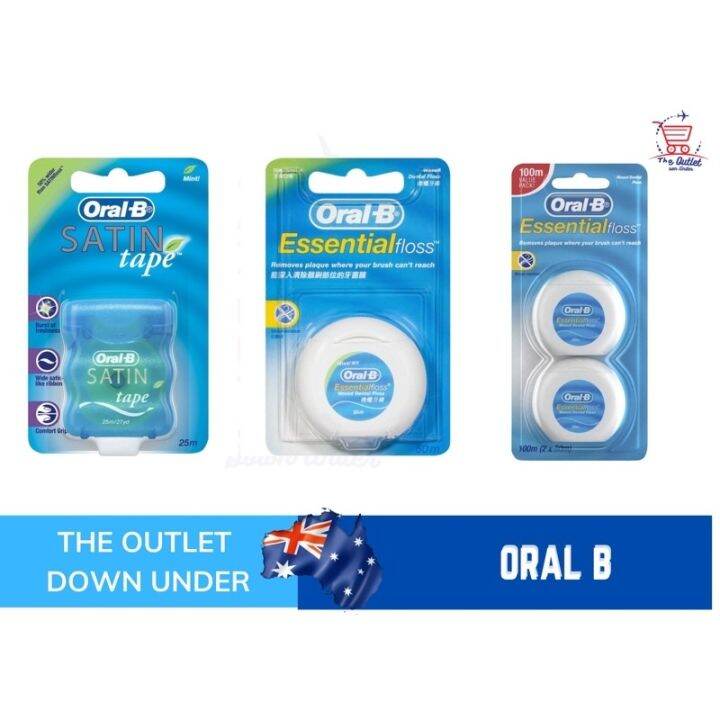 Oral-b Essential Floss Dental Floss 50m 2 Pack / Satin Tape 25M ...