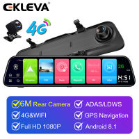 Ekleva Android 8.1 2 กิกะไบต์ + 32 กิกะไบต์ADAS 10 in 1 dashcamกระจกรถยนต์DVRกล้อง 4 กรัมWiFi GPSบลูทูธFull HD 1080 จุดเครื่องบันทึกวีดีโอ