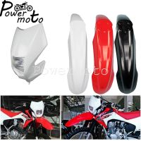 เชไฟร์♀บังโคลนหน้าพลาสติกสีขาวซุปเปอร์โมโตเอนดูโร่สำหรับ Honda CRF150F CRF230F 15-20 CRF 150 230 250 450 F R L