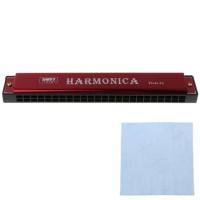 [COD]Professional 24 Hole Harmonica ปากโลหะสำหรับผู้เริ่มต้นเครื่องดนตรี Harmonica Harp Harmonium Blues Clues