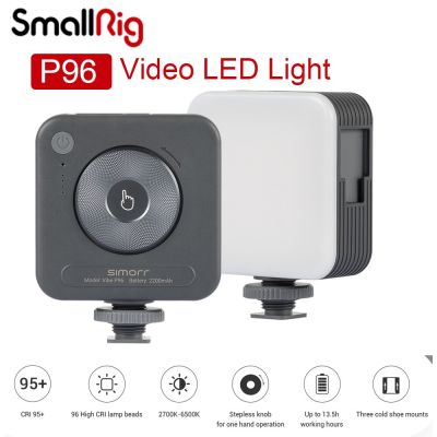 P96ขนาดเล็กแฟลชวิดีโอ LED ไฟกล้อง LED ขนาดเล็ก2200Mah 6500K ซูมได้ไฟถ่ายภาพสำหรับ Youtube Tiktok Vlog