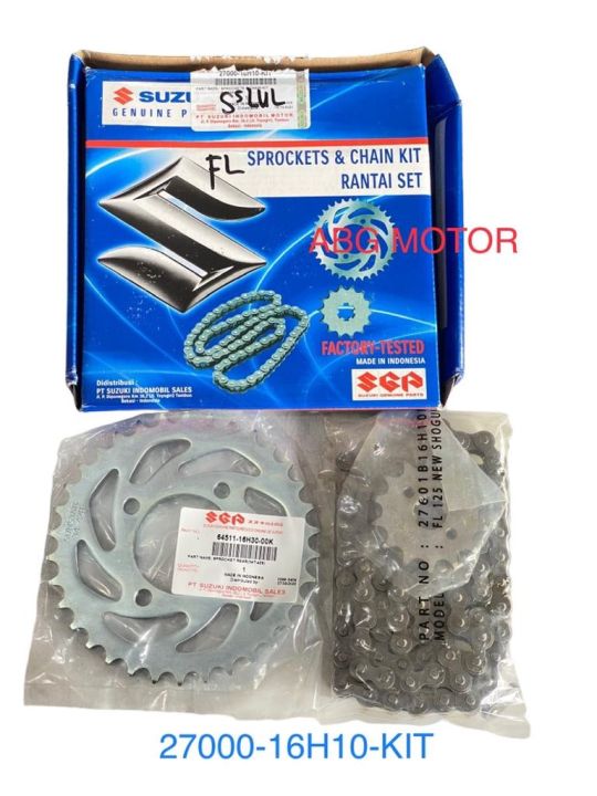 Chain Kit Chainkit Gear Gir Gigi Tarik Set Komplit Paket New Shogun Fl Rr Nr Original