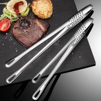 ✢☽ 1Pcs Portable Non-Slip Long Handle Anti-scald Stainless Steel Food Tongs