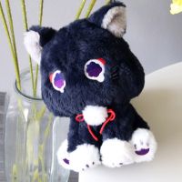 CHIN สำหรับเด็กๆ ของขวัญวันเกิดของขวัญ หมอนรองคอ Genshin impact Wanderer Genshin แมวดำ ตุ๊กตาแมว scaramouche ของเล่นยัดไส้ ตุ๊กตาคอสเพลย์