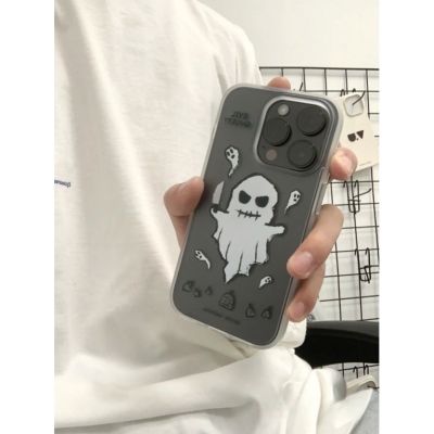 Horror Little Ghost Phone Case For Iphone14pro Phone Case for iphone XR Drop-Resistant 13/12 All-Inclusive Xs Transparent 11 Soft Case 7P