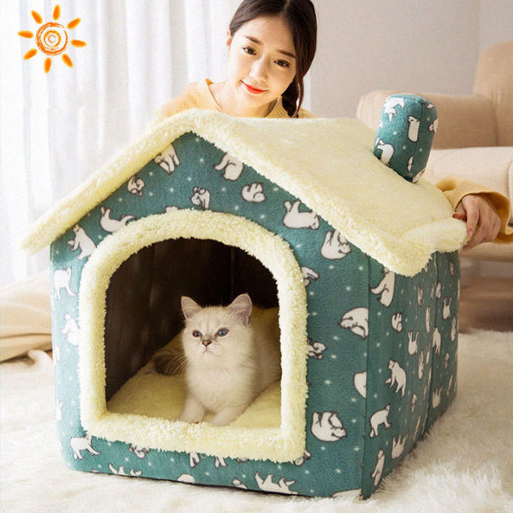 cat-bed-sleep-house-warm-cave-dog-kennel-amp-removable-cushion-pad-soft-indoor-enclosed-tent-huts-sofa-for-pet-cats-kittens-puppy