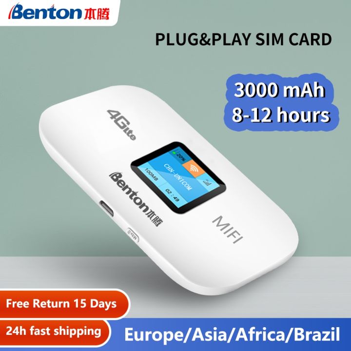 Benton Wifi Router Portable Mini 3g4g Unlocked Lte Mifi Pocket With Sim Card Unlimited Internet 6408
