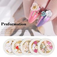 Nail Art Shell Flower Mixed Jewelry Three-petal Flowers Beads Rivet Flat Back Rhinestone Alloy Stud Nails Decoration Accessories