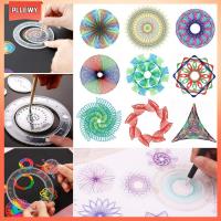 PLLEWY 5/12/22PCS พลาสติกทำจากพลาสติก Spirograph ล้อเฟืองประสาน รูปทรงพิเศษ ชุดของเล่นวาดรูป มืออาชีพอย่างมืออาชีพ ไม้บรรทัดรูปทรงเรขาคณิต นักเรียนก็อก