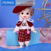 [PERNG] Teke ตุ๊กตาเจ้าหญิงน่ารัก16ซม. กับเสื้อผ้า13ข้อ Ob11ตุ๊กตาของเล่นสำหรับเป็นของขวัญ DIY สำหรับสาวๆ